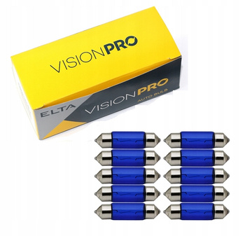 ELTA ŻARÓWKI 24V 5W SV8.5 RURKOWA NIEBIESKA 10 szt