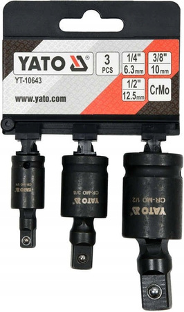 Zestaw przegubów udarowych 3 sztuki Yato YT-10643