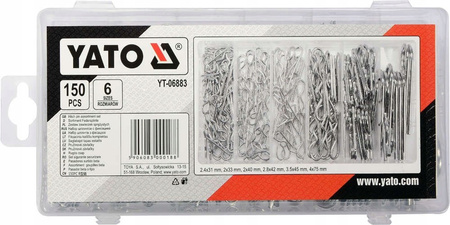 YATO Zawleczki sprężyste zestaw 150 szt. mix