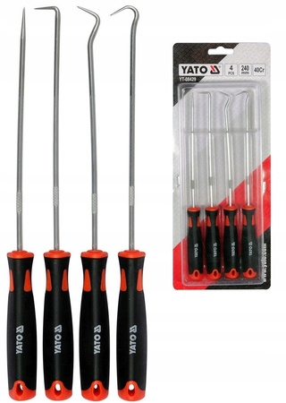 ZESTAW HAKÓW DŁUGICH Z RĘKOJEŚCIĄ 4 CZ.