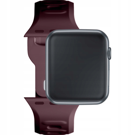 42/44/45/49 mm Mulberry - 3mk Silicone Watch Strap Pasek do Apple Watch