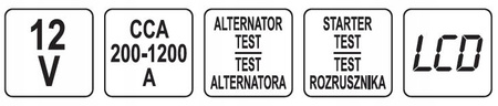Elektroniczny tester akumulatorów YATO LCD