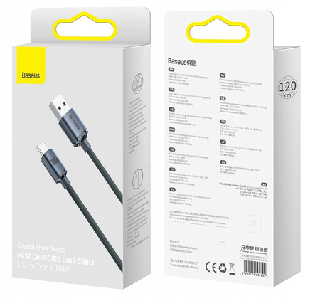 BASEUS MOCNY KABEL PRZEWÓD USB DO USB TYPU C SZYBKIE ŁADOWANIE QC 100W 1.2M