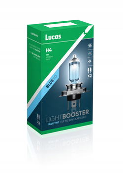 ŻARÓWKI LUCAS LIGHT BOOSTER BLUE 50% H4 12V 60/55W