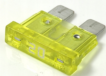 Bezpiecznik samochodowy płytkowy 20A - 100szt