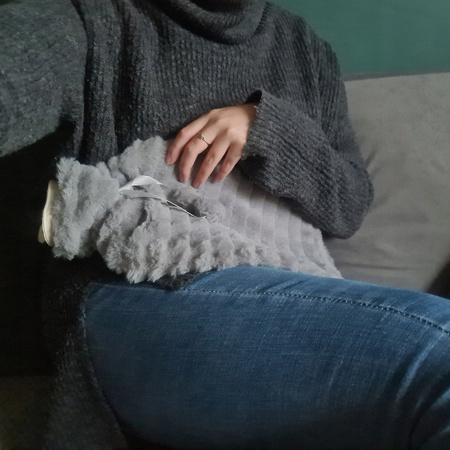 Duży Termofor Gumowy w Pokrowcu Ogrzewacz Pluszowy