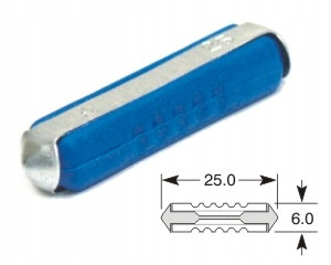 Bezpiecznik cylindryczny 8A porcelanowy 100 szt.