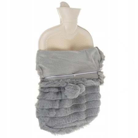 Duży Termofor Gumowy w Pokrowcu Ogrzewacz Pluszowy