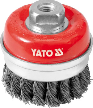 SZCZOTKA CZOŁOWA, 75mm, GWINT, INOX YT-4768