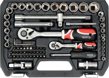 ZESTAW NARZĘDZIOWY 1/4 1/2 72cz NASADKI BITY YATO