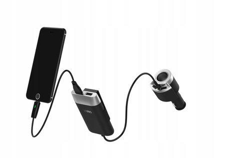 ADAPTER ŁADOWARKA 3xUSB 2.4A Z KABLEM 1.9m GNIAZDO