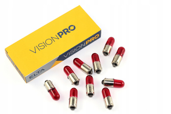 ŻARÓWKI POSTOJÓWKA BA9S T4W 4W 12V CZERWONA