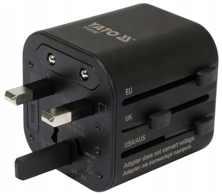 YATO ADAPTER PODRÓŻNY WTYCZKA USA UK CHINA EU PL
