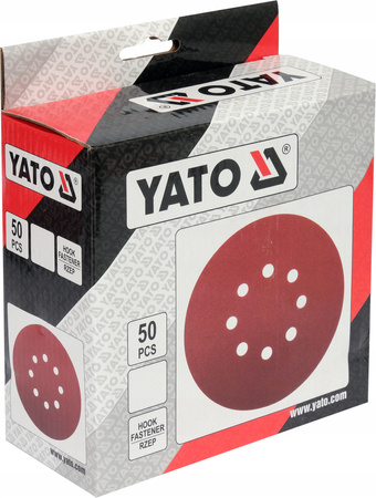 KRĄŻEK ŚCIERNY NA RZEP 8 OTWORÓW, P150 150MM 50SZT