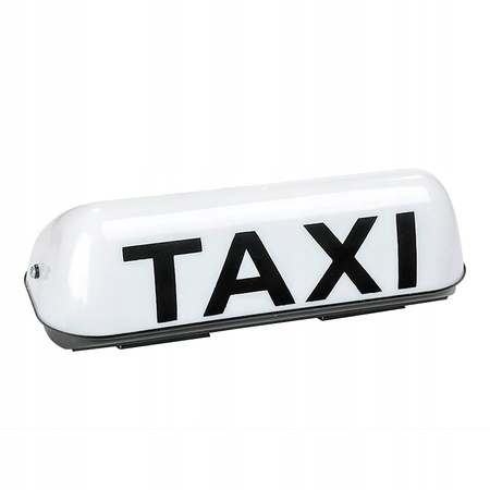 LAMPA TAXI UKOŚNA LED NA MAGNES BIAŁA UBER TAXÓWKA SZPAKÓWKA