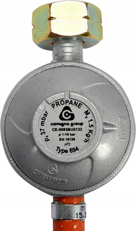 VOREL 99670 Reduktor gazowy z wężem 1,0m do podłączenia butli gazowej