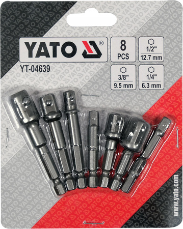 REDUKCJE ADAPTERY HEX DO NASADEK 1/4 3/8 1/2 YATO