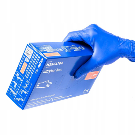 MERCATOR RĘKAWICE BEZPUDROWE NITRILEX BASIC, ROZM. XL, 100 SZT.