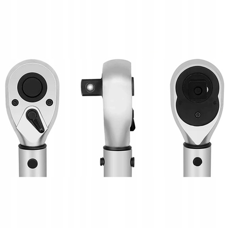 Klucz Dynamometryczny 1/2 28-210 Nm z Blokadą do Kół + 3 Nasadki 17 19 21