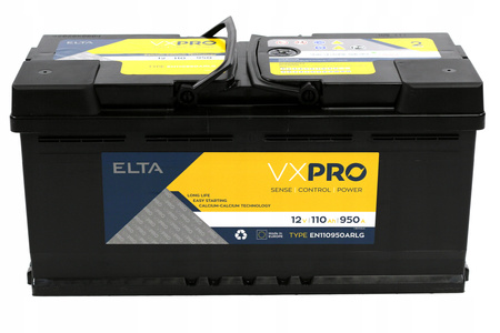 AKUMULATOR ELTA VXPRO 12V 110Ah 950A ŻYWIEC