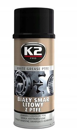 K2 BIAŁY SMAR Z PTFE Redukuje tarcie, usuwa wilgoć