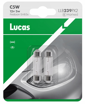 ŻARÓWKA LUCAS 2 szt. C5W 11x35mm 12V BLISTER