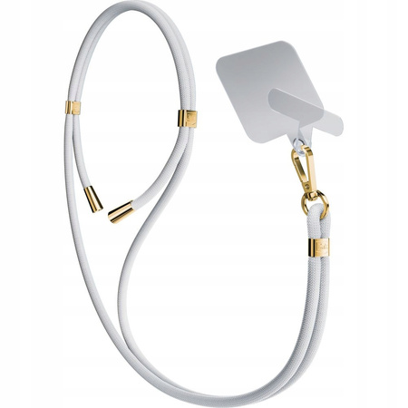 Accessories White (gold) - 3mk EasyClip Smycz do telefonu regulowana