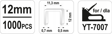 Zszywki YATO 12x11.2 mm 1000 szt