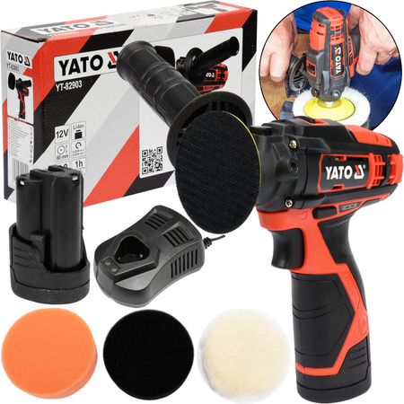 YATO POLERKA SAMOCHODOWA AKUMULATOROWA 2 BIEGI 12V + 3 KRĄŻKI