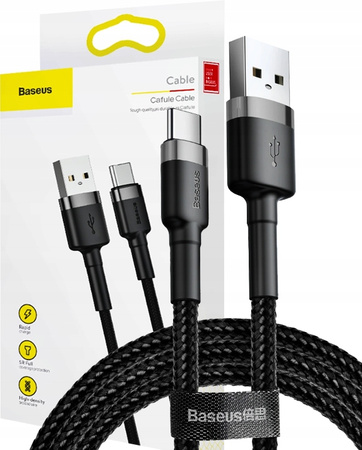 Baseus Cafule | Nylonowy kabel USB Type-C USB-C Quick Charge 3.0 3A 100cm
