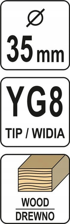 FREZ WIERTŁO POD ZAWIASY DO DREWNA SKLEJKI 35mm