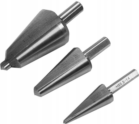 WIERTŁA STOŻKOWE CHOINKOWE ZESTAW 3 SZT HSS YATO