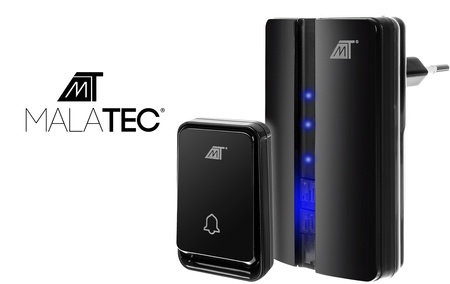 Dzwonek bezprzewodowy czarny WODOODPORNY 150 m 90 dB