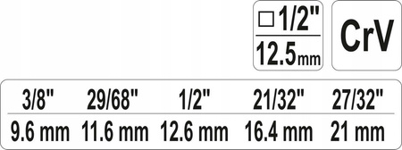 YATO KLUCZ SZTORCOWY STOPNIOWY DO ŚRUBUNKÓW 1/2''