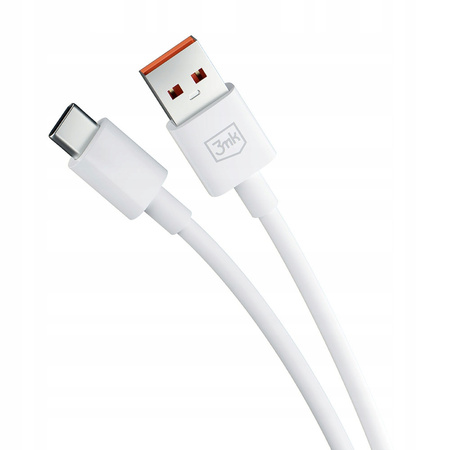 Biały Kabel Przejściówka USB -A do USB-C 60W 5A 1.2m - 3mk Hyper Cable