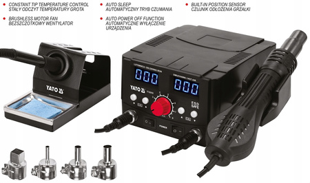 2 W 1 STACJA LUTOWNICZA 75W TYP GROTU 900M HOT AIR MOC 750W WYŚWIETLACZ LED